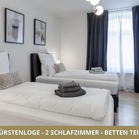Neu Fuerstenloge 1-6 Pers Hinter Dem Markgraeflichen Opernhaus - 2 Schlafzimmer Mit Boxspringbetten 4 Einzel Oder 2 Doppelbetten, Balkon Und Einbaukueche, Barrierearm * Bayreuth